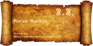 Marek Martin névjegykártya